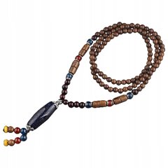 Деревянное ожерелье NEPAL BUDDHIST MALA Amulet HANDMADE Тибетский бисер EL70 цена и информация | Украшения на шею | kaup24.ee