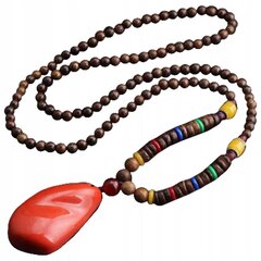 Деревянное ожерелье NEPAL BUDDHIST MALA Amulet HANDMADE Тибетский бисер EL60 цена и информация | Украшения на шею | kaup24.ee