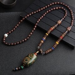 Деревянное ожерелье NEPAL BUDDHIST MALA Amulet HANDMADE Тибетский бисер EL57 цена и информация | Украшения на шею | kaup24.ee