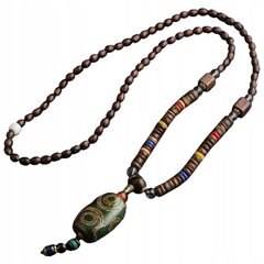 Деревянное ожерелье NEPAL BUDDHIST MALA Amulet HANDMADE Тибетский бисер EL57 цена и информация | Украшения на шею | kaup24.ee