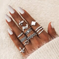 серебро RETRO PUNK BOHO 89 RETRO RING SET zespier-89 цена и информация | Кольцо | kaup24.ee