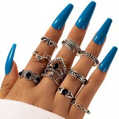 Серебряные кольца RETRO PUNK BOHO 74 SET OF RETRO RINGS 74 цена и информация | Кольцо | kaup24.ee