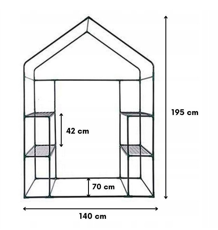 Kasvuhoone GardenLine, 73 x 140 m x 200 cm цена и информация | Kasvuhooned | kaup24.ee