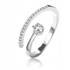 Hõbedast Ladies' REGULAR RING Universal CRYSTALS kihlasõrmus Z20 hind ja info | Sõrmused | kaup24.ee