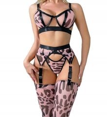 Seksikas naistepesu SET LEOPARD BANDTIES STRING MORO RED M EL261_PINK_M hind ja info | Naiste sekspesu | kaup24.ee