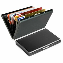 Металлический кошелек для карт CARD ETUI с держателем RFID CARD HOLDER черный EL54 цена и информация | Женские сумки | kaup24.ee