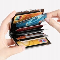 Металлический кошелек для карт CARD ETUI с держателем RFID CARD HOLDER черный EL54 цена и информация | Женские сумки | kaup24.ee