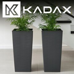 Kadax lillepotid 22 x 29,5 x 57,5 ​​cm grafiitplast hind ja info | Dekoratiivsed lillepotid | kaup24.ee