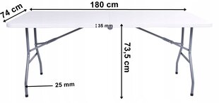 eHoker laud, 180 x 74 x 73,5 cm hind ja info | Aialauad | kaup24.ee