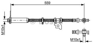 Тормозной шланг BOSCH для Land Rover Range Rover Ii (p38a) 1987481940 ANR4703 цена и информация | Дополнительные принадлежности | kaup24.ee