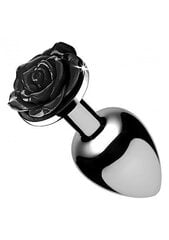 Anaaltapp "Black Rose Butt Plug", must цена и информация | Анальные игрушки | kaup24.ee