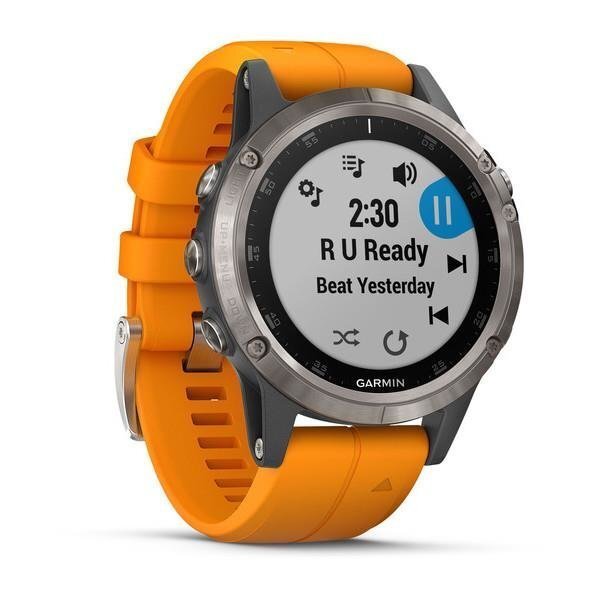 Garmin fēnix® 5 Plus Sapphire Titanium/Ember Orange hind ja info | Nutikellad (smartwatch) | kaup24.ee