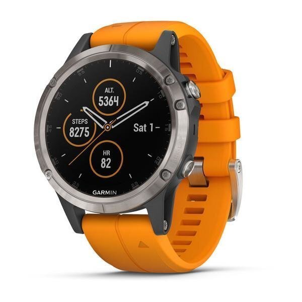Garmin fēnix® 5 Plus Sapphire Titanium/Ember Orange hind ja info | Nutikellad (smartwatch) | kaup24.ee