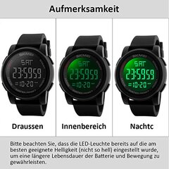 Funkytopi meeste poisid Watch Mehed Lid Classic Dual Time Displei sõjaväe käekella äratuskella kalender Sports Stopwatch Tactical Watch Veefroofiline käekell meestele (must) B072Q6B95Q hind ja info | Meeste käekellad | kaup24.ee