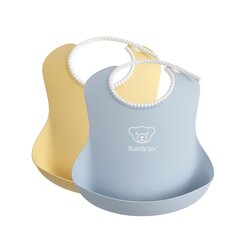 Мягкие слюнявчики Babybjörn, 2vnt, powder yellow/powder blue цена и информация | Слюнявчики | kaup24.ee