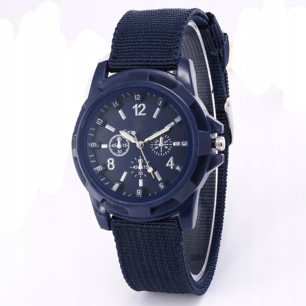 MALE WATCH Elegant Military Quartz Casual NYLON rihm Blue JU13-BLUE hind ja info | Meeste käekellad | kaup24.ee