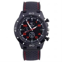 MALE WATCH Sport kvarts punane SILICON käevõru mugavaks JU12-red-black hind ja info | Meeste käekellad | kaup24.ee