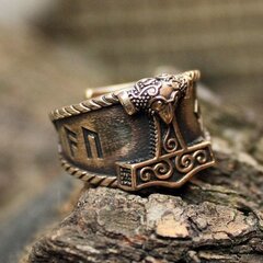 VIKING SLAMSHIP RING THOR Mjolnir 146 146 цена и информация | Мужские украшения | kaup24.ee