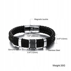 MALE ECOSHRA Elegantne MAGNETIC käevõru magnetiga BLACK Casual JU07 hind ja info | Meeste ehted | kaup24.ee