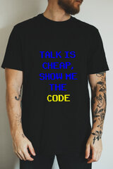 Футболка Ctrl+ "Разговоры - это дешево, покажи код" CNTRLB10035_S цена и информация | Мужские футболки | kaup24.ee