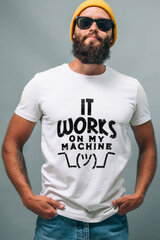 Футболка Ctrl+ мужская белая "It works on my machine" CNTRLW10002_S цена и информация | Мужские футболки | kaup24.ee