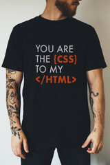 Футболка черная мужская Ctrl+ "You are the {css} to my " CNTRLB10056_S цена и информация | Мужские футболки | kaup24.ee