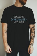 Футболка черная мужская Ctrl+ "declare {variables} not war" CNTRLB10100_S цена и информация | Мужские футболки | kaup24.ee