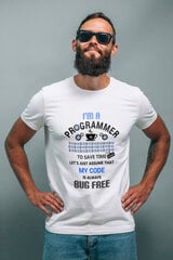 Футболка белая мужская Ctrl+ "I`m programmer" CNTRLW10067_S цена и информация | Мужские футболки | kaup24.ee