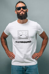 Valge meeste T-särk Ctrl+ "I`m a purrgrammer" CNTRLW10084_S hind ja info | Meeste T-särgid | kaup24.ee