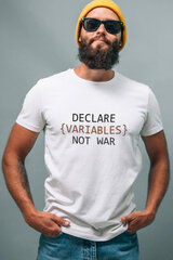 Футболка белая мужская Ctrl+ "declare {variables} not war" CNTRLW10085_S цена и информация | Мужские футболки | kaup24.ee