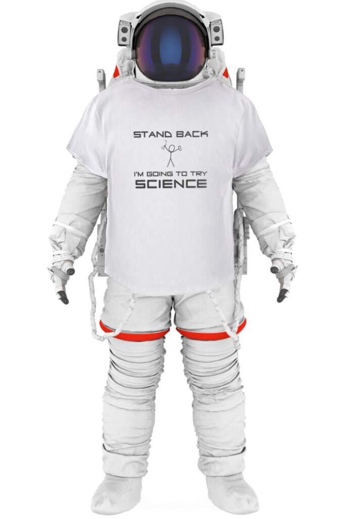 T-särk Trace of Space meeste valge "Stand back I`m going to try science" TOSW10051_S цена и информация | Meeste T-särgid | kaup24.ee