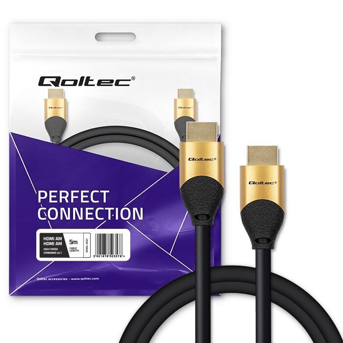 Qoltec HDMI, 5 m hind ja info | Kaablid ja juhtmed | kaup24.ee