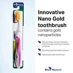 Зубная щетка с наночастицами золота, мягкая щетина Alinco Nano Gold Blue Nature, Pink цена и информация | Для ухода за зубами | kaup24.ee