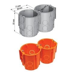 Коробка для скрытого монтажа 60 дополнительной глубины 80 мм, с винтами, соединительная - A.0080 цена и информация | Выключатели, розетки | kaup24.ee