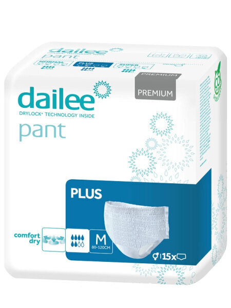 Mähkmed Dailee Pant Premium Plus M, 15 tk hind ja info | Mähkmed, hügieenisidemed, ühekordsed linad täiskasvanutele | kaup24.ee