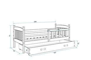 Lastevoodi BMS97BR, 90x200 cm, valge/roosa hind ja info | Lastevoodid | kaup24.ee