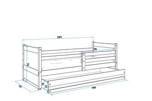 Детская кроватка BMS120B, 90x200 см, серый/белый цена и информация | Детские кровати | kaup24.ee