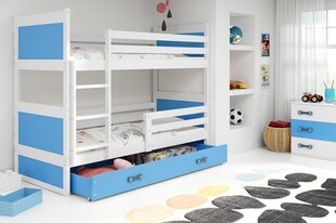 Детская кроватка BMS165ZI, 90x200 см, белый/синий цена и информация | Детские кровати | kaup24.ee