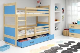 Детская кроватка BMS167ZI, 90x200 см,  коричневый/синий цена и информация | Детские кровати | kaup24.ee