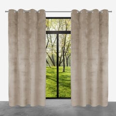 Ready-made velvet curtain PACIFIC with eyelets, 140x250, ZPAP-08 DARK BEIGE цена и информация | Шторы, занавески | kaup24.ee