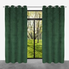 Ready-made velvet curtain PACIFIC with eyelets, 140x250, ZPAP-01 Dark green цена и информация | Шторы, занавески | kaup24.ee