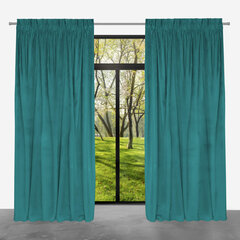 Ready-made velvet curtain PACIFIC on tape, 140x250, ZPAT-05 DARK TURQUOISE цена и информация | Шторы, занавески | kaup24.ee