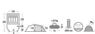 Палатка High Peak Falcon 4 10327, оливково-красный цена и информация | Палатки | kaup24.ee