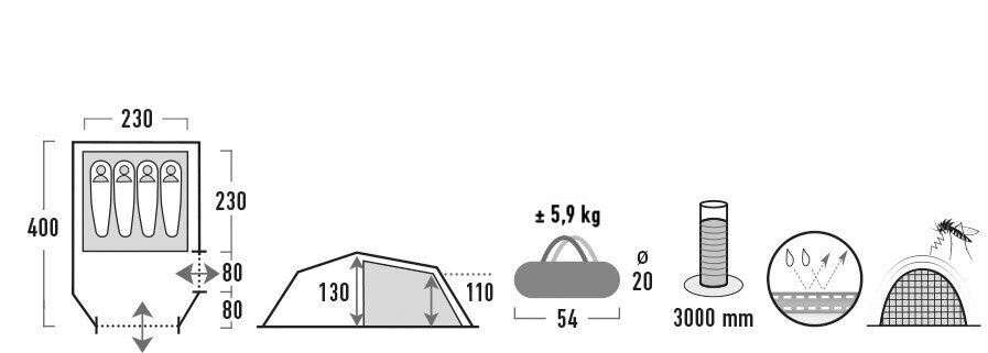 Telk High Peak Falcon 4 hind ja info | Telgid | kaup24.ee