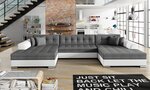 Универсальный мягкий угловой диван Vento, серый/белый