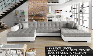 Универсальный мягкий угловой диван Vento, светло-серый / белый цена и информация | Угловые диваны | kaup24.ee