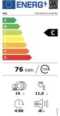 AEG FSE74707P цена и информация | Посудомоечные машины | kaup24.ee