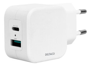 Deltaco USBC-AC149 Dual цена и информация | Зарядные устройства для телефонов | kaup24.ee