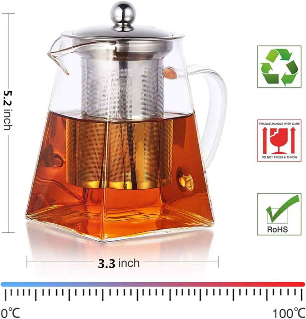 PluieSoleil Klaasist teekann, 450 ml цена и информация | Kohvikannud, teekannud | kaup24.ee