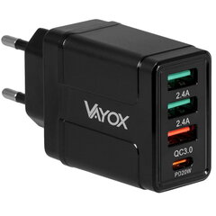 Сетевое зарядное устройство USB Quick Charge 3.0 + PD 32W премиум-класса VA0006 Vayox цена и информация | Зарядные устройства для телефонов | kaup24.ee